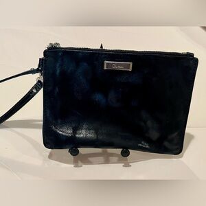 Cole Haan Shiny Leather Black Wristlet